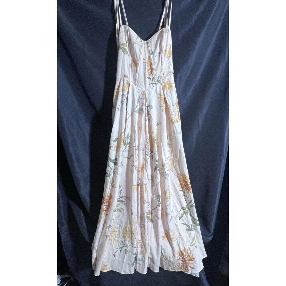 Parthea Princess Boned Bustier Maxi Dress Drop V Waist Milkmaid Cottagecore M